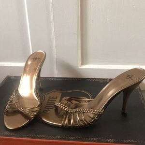Gold sandal heels